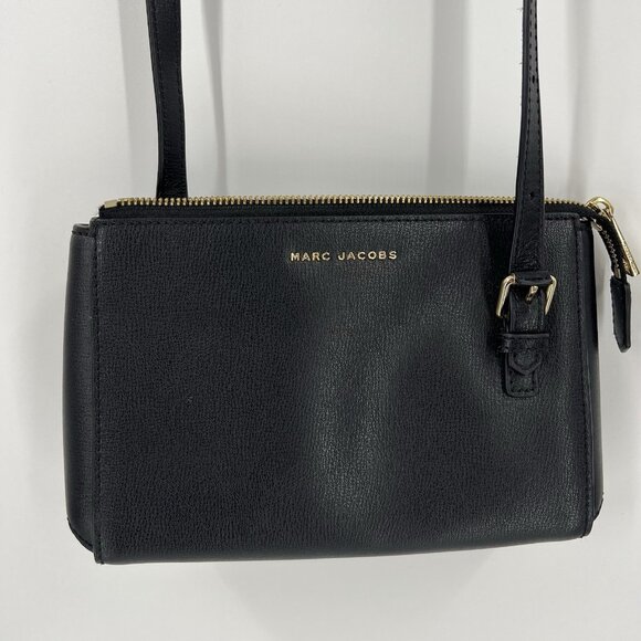 Marc Jacobs Mini Black Leather Commuter Crossbody Purse Bag Classic - Picture 3 of 13